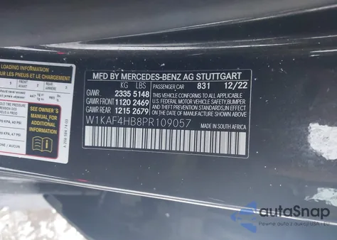 2023 Mercedes-Benz C 300 4Matic из США, поврежденный, VIN W1KAF4HB8PR109057